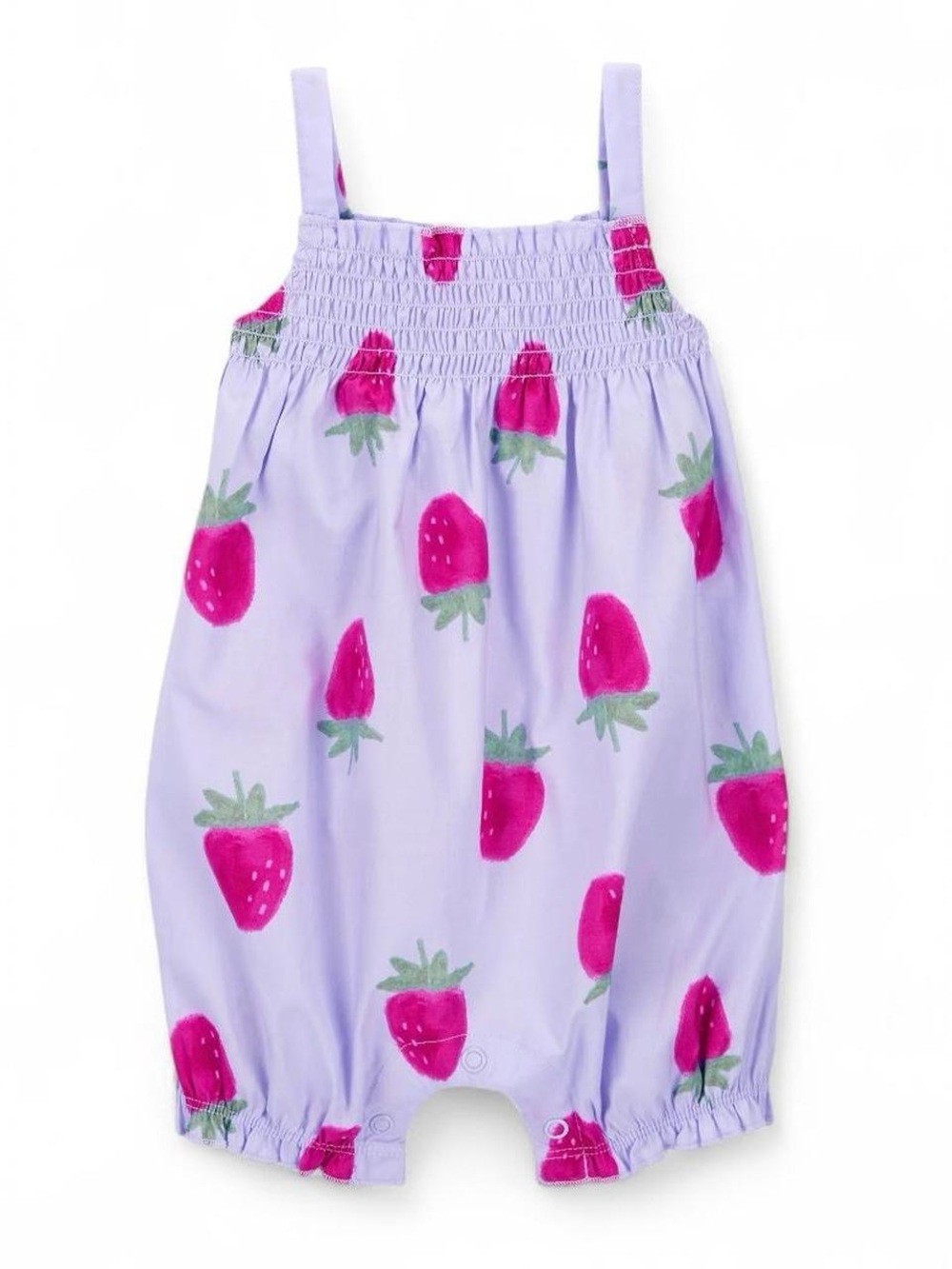 NEW Carter's Lilac Strawberry Print Baby Girl Romper Onesie Size 0-3 Months